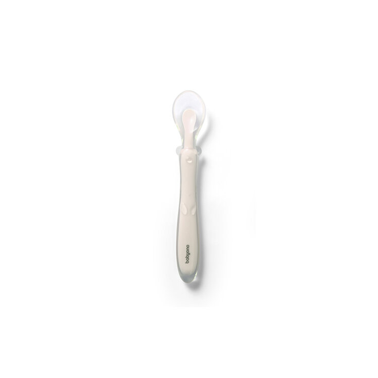 BABYONO Lžička silikonová - beige 6m+ BabyOno