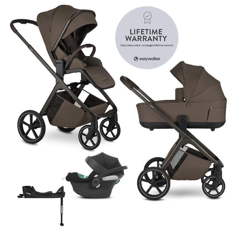 EASYWALKER Kočárek kombinovaný Zoey Chestnut Brown + CYBEX Aton B2 i-Size + základna Easywalker
