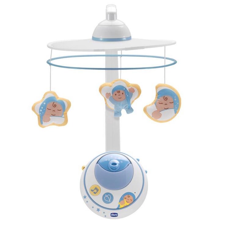 CHICCO Hudební kolotoč a projektor s automatickým senzorem Magic Stars 2v1 modrá 0m+ Chicco