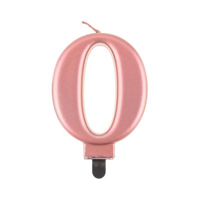 Svíčka dortová rose gold číslo 0 Albi Albi