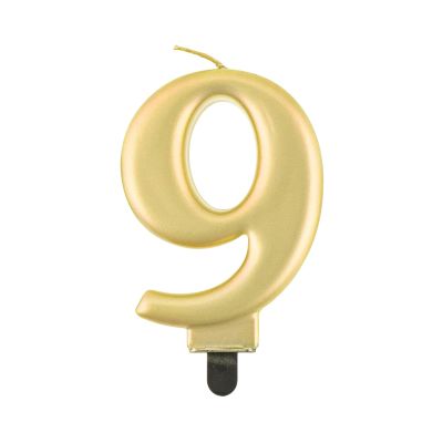 Svíčka dortová zlatá číslo 9 Albi Albi