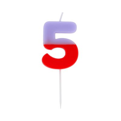 Svíčka dortová dvoubarevná číslo 5 Albi Albi