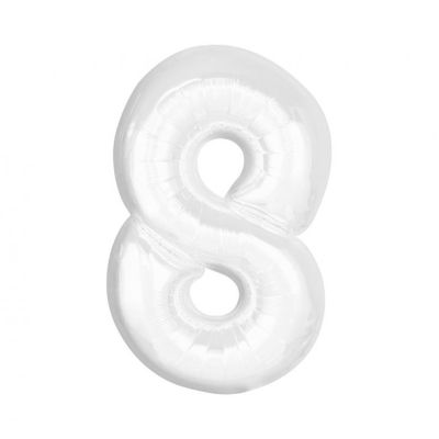 Balónek fóliový 92 cm bílý číslo 8 Albi Albi