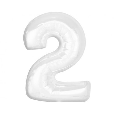 Balónek fóliový 92 cm bílý číslo 2 Albi Albi