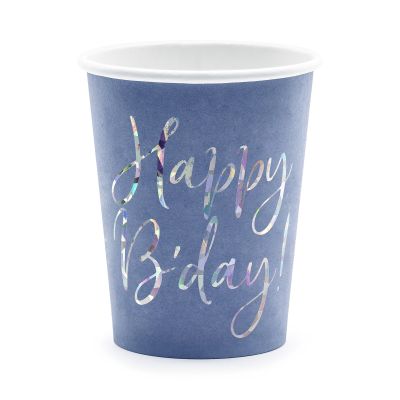 Kelímky Happy B'day! tmavě modré 6 ks Albi Albi