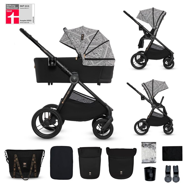 KINDERKRAFT Kočárek kombinovaný Nea 2 2v1 Lunar Black Bizuu Kinderkraft