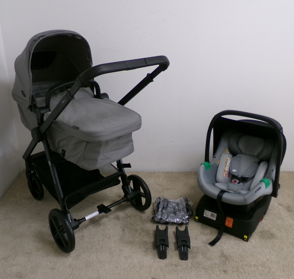 KINDERKRAFT Kočárek kombinovaný 4v1 Newly Classic Grey + Mink PRO Kinderkraft