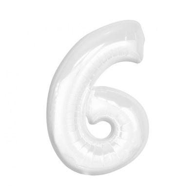Balónek fóliový 92 cm bílý číslo 6 Albi Albi