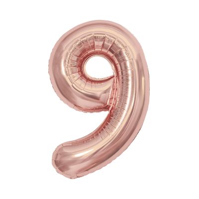 Balónek fóliový 85 cm rose gold číslo 9 Albi Albi
