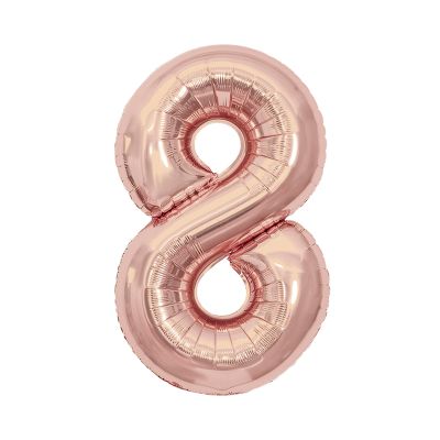Balónek fóliový 85 cm rose gold číslo 8 Albi Albi