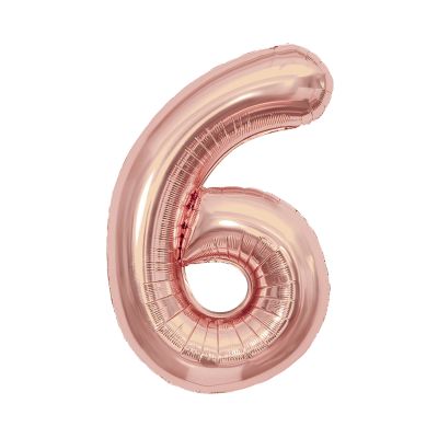 Balónek fóliový 85 cm rose gold číslo 6 Albi Albi