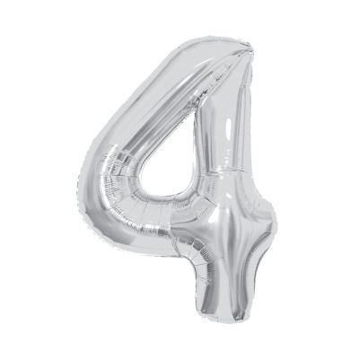 Balónek fóliový 85 cm stříbrný číslo 4 Albi Albi