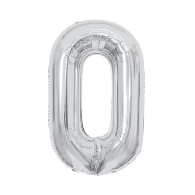Balónek fóliový 85 cm stříbrný číslo 0 Albi Albi