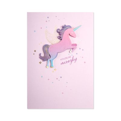 Luxusní narozeninové přání - Jednorožec Albi Albi