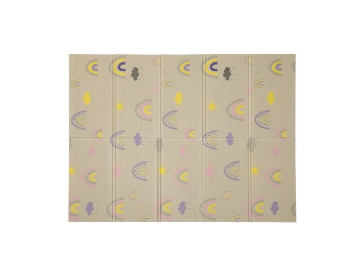 LALALU Podložka na hraní kempová skládací Rainbow Dreams 200x150 cm Lalalu