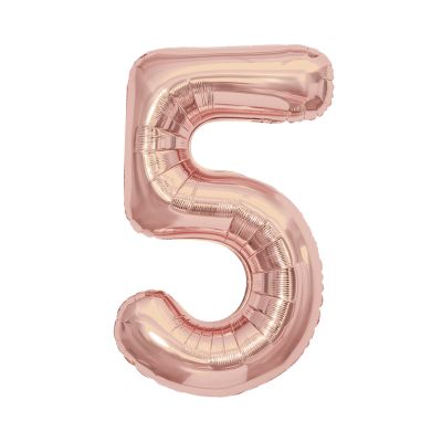 Balónek fóliový 85 cm rose gold číslo 5 Albi Albi