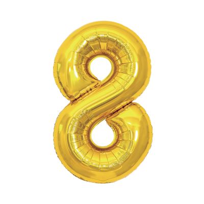 Balónek fóliový 85 cm zlatý číslo 8 Albi Albi