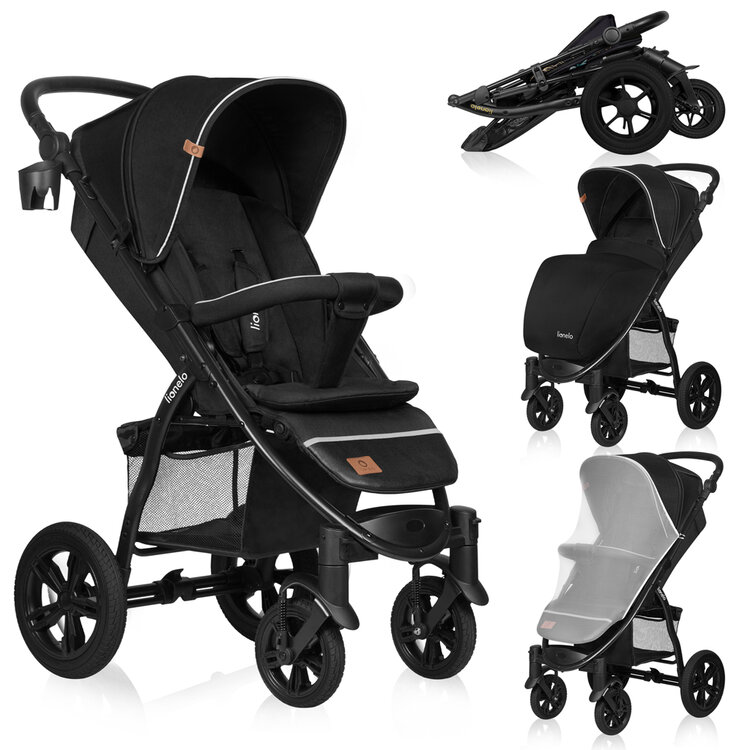 LIONELO Kočárek sportovní Annet Tour Black Carbon LIONELO