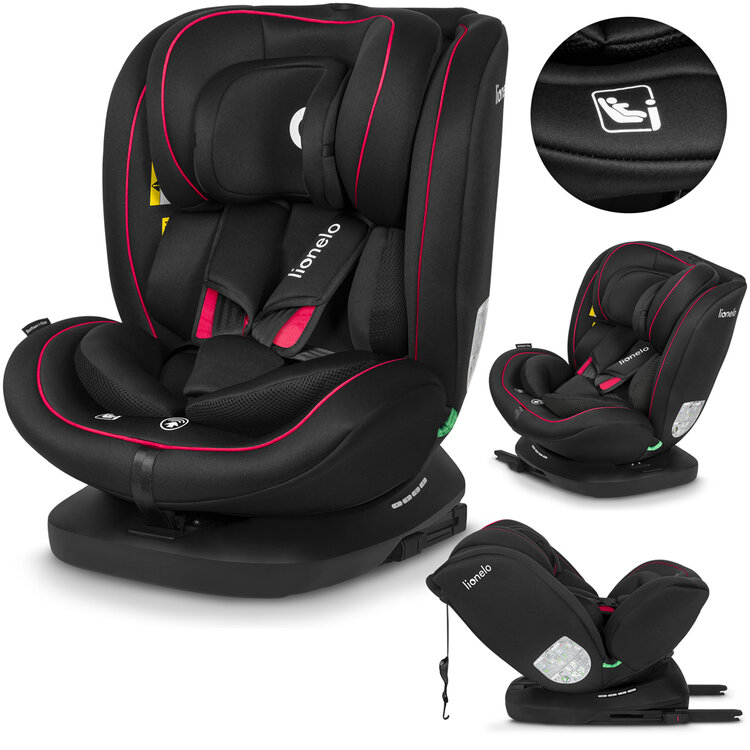 LIONELO Autosedačka Bastiaan i-Size (40-150 cm) Black Red LIONELO
