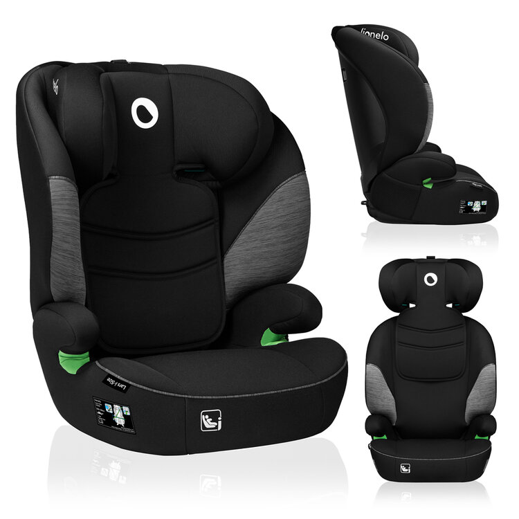 LIONELO Autosedačka Lars i-Size (100-150 cm) Black Grey LIONELO