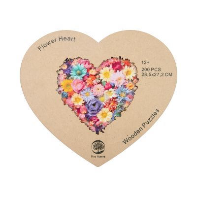 3D dřevěné puzzle - Květinové srdce Albi Albi