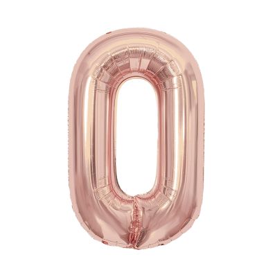 Balónek fóliový 85 cm rose gold číslo 0 Albi Albi