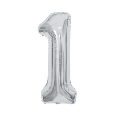 Balónek fóliový 85 cm stříbrný číslo 1 Albi Albi