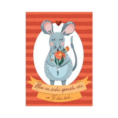 Hrací přání - Myš s květinou Albi Albi