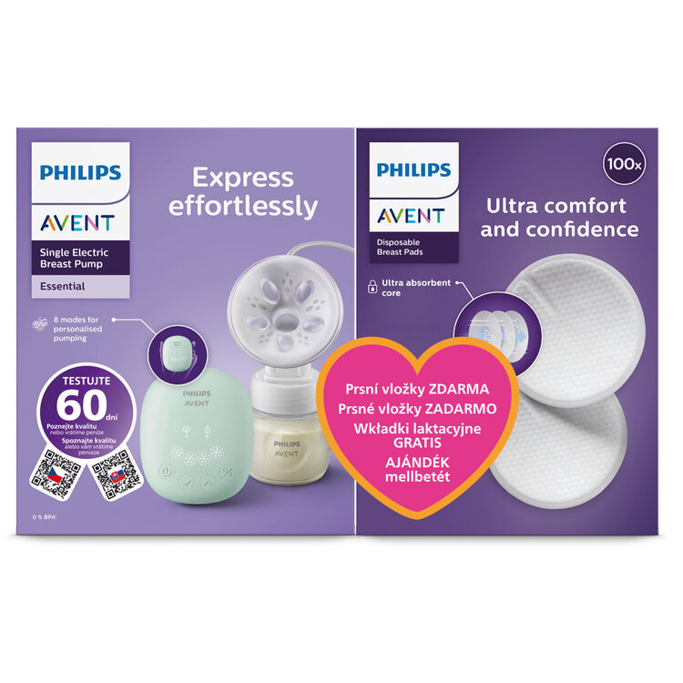 Philips AVENT Odsávačka mateřského mléka elektrická Essential SCF323/11+Dárek Philips Avent