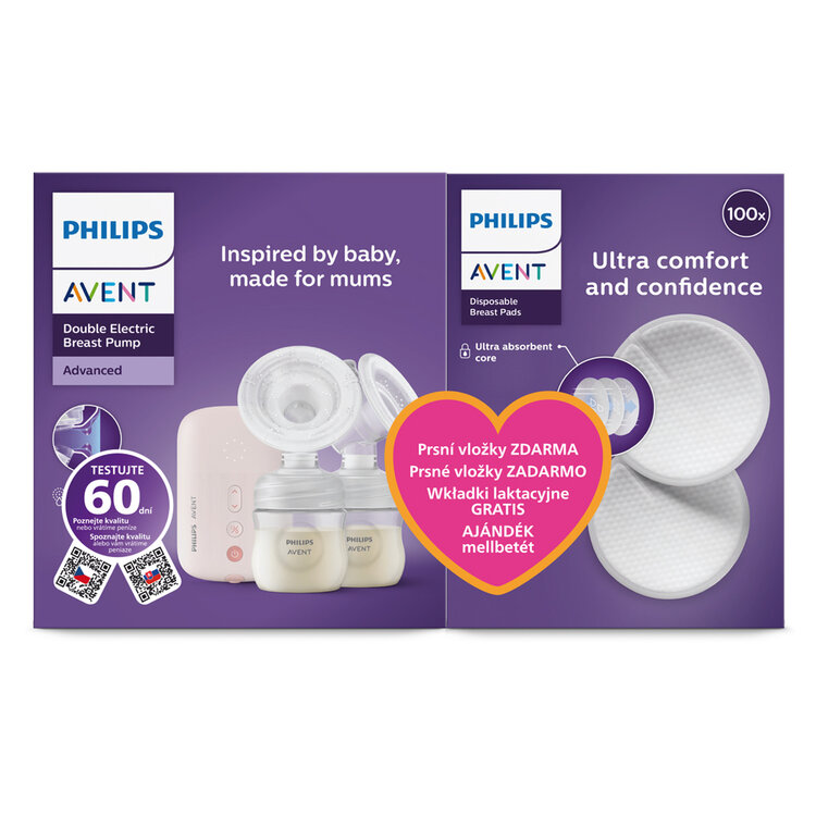 Philips AVENT Odsávačka mateřského mléka elektrická DUO SCF397/31+Dárek Philips Avent