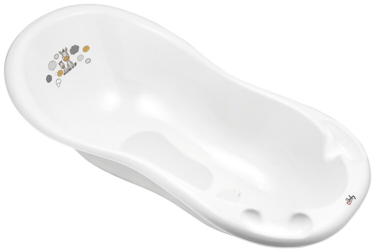 MALTEX Vanička Zebra 100 cm se špuntem a protiskluzovou podložkou - white Maltex