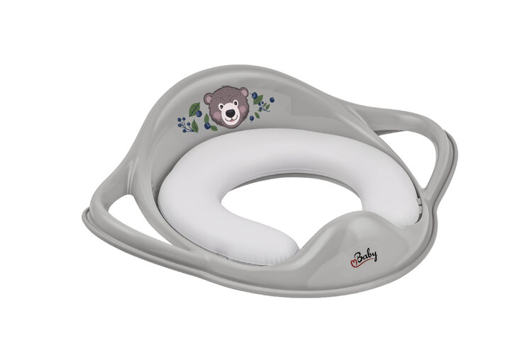 MALTEX Redukce na WC s úchyty měkká The Nature Buddies Medvěd- Grey Maltex