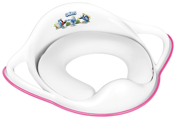 MALTEX Redukce na WC s úchyty měkká Šmoulové - Pink Maltex