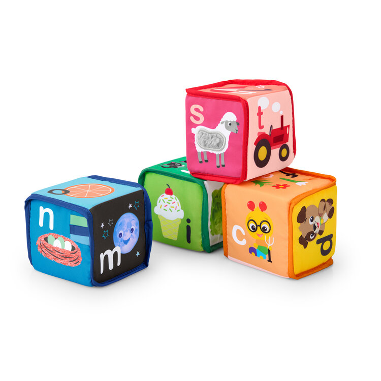 BABY EINSTEIN Hračka textilní kostky abeceda Alpha Stacks™ 4ks