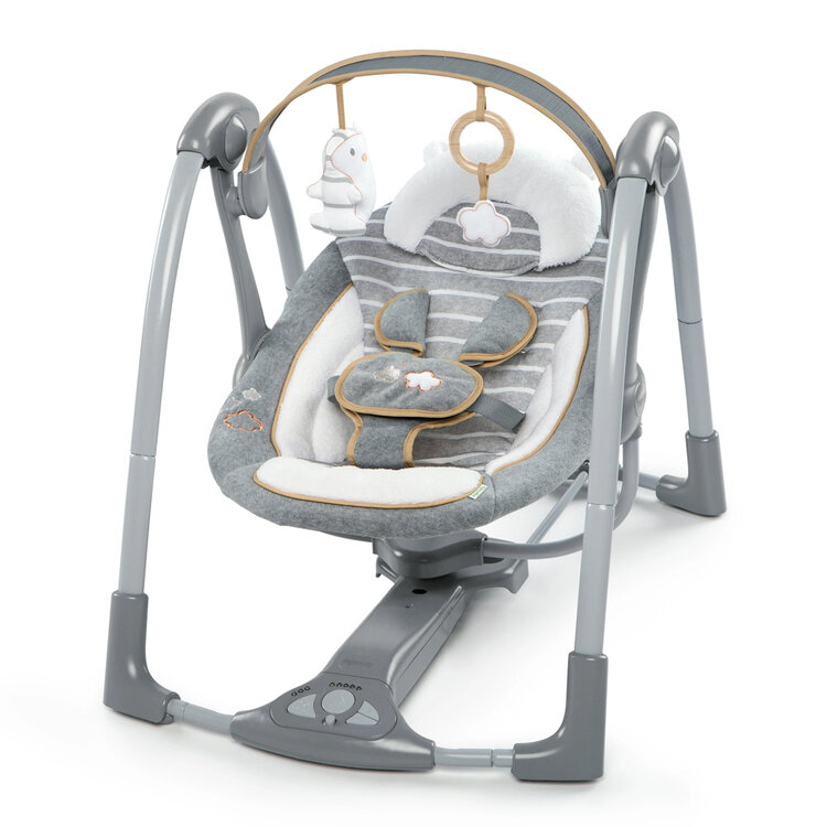 INGENUITY Houpačka konvertibilní cestovní s melodií Bella Teddy™ 0m+ do 9kg Ingenuity