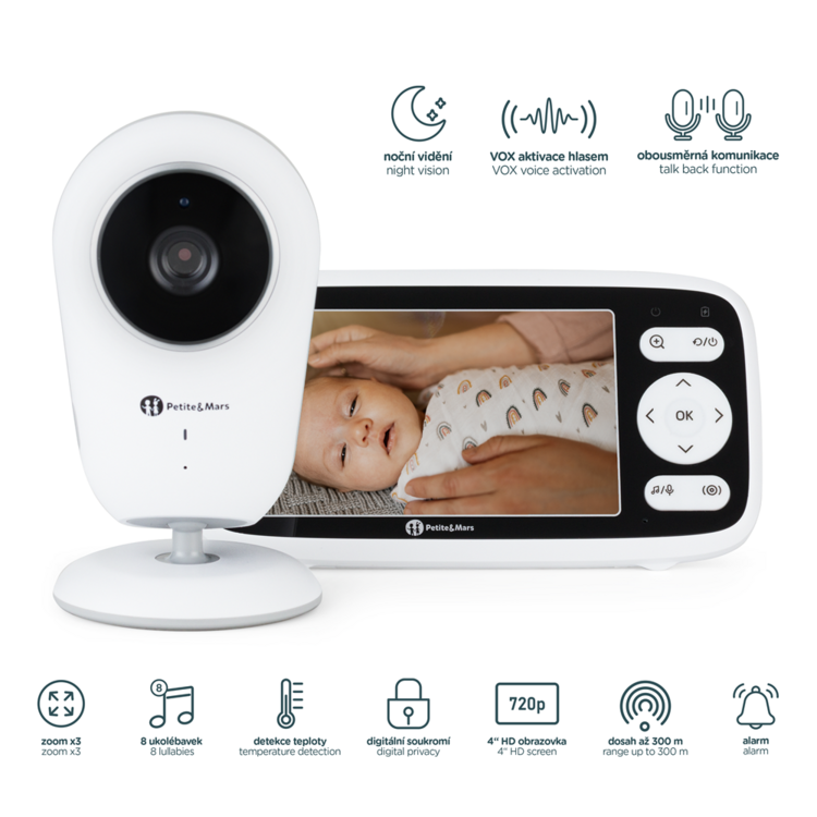 PETITE&MARS Chůvička dětská digitální NANO 4.0 Petite&Mars