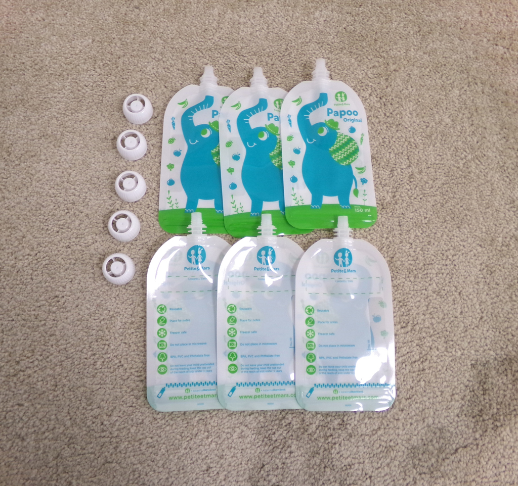 PETITE&MARS Kapsička na jídlo Papoo Slon - 6 ks Petite&Mars