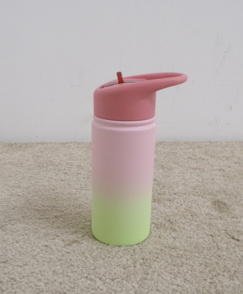 SKIP HOP Láhev s brčkem nerezová Wander - ombré pink