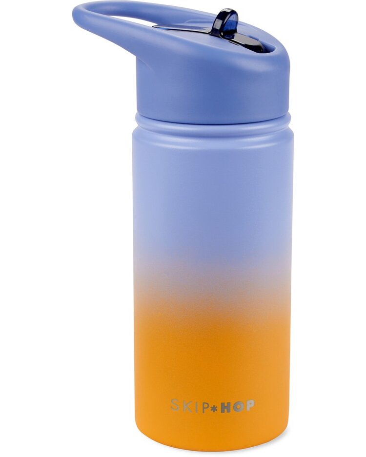 SKIP HOP Láhev s brčkem nerezová Wander - ombré blue