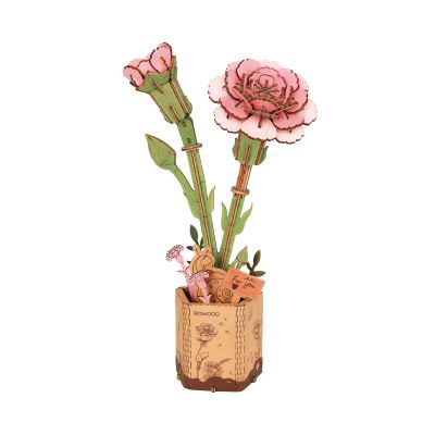 Dřevěná květina - Růžový karafiát Robotime Robotime