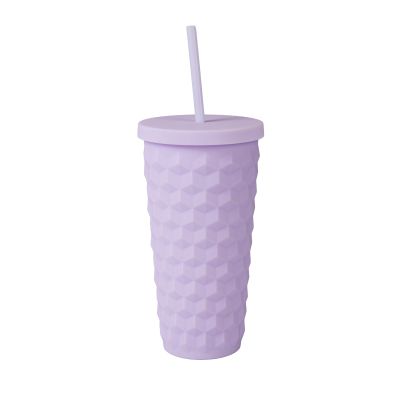 Fialový 3D hrnek s brčkem Albi Albi