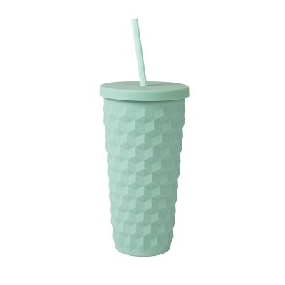 Tyrkysový 3D tumbler s brčkem Albi Albi