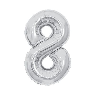Balónek fóliový 85 cm stříbrný číslo 8 Albi Albi