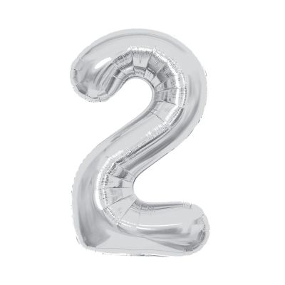 Balónek fóliový 85 cm stříbrný číslo 2 Albi Albi