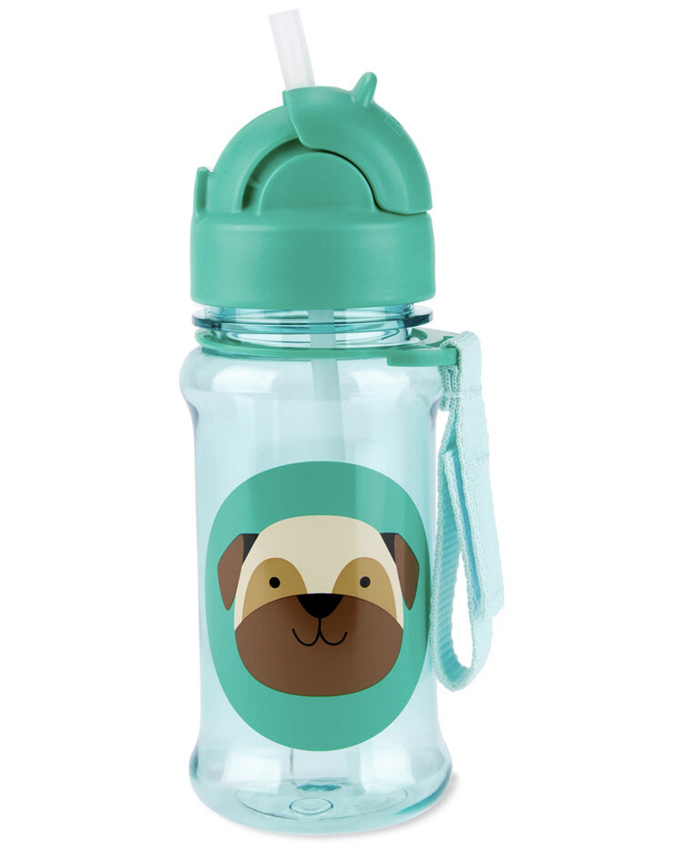 SKIP HOP Zoo tritan Láhev s brčkem 355ml Mopslík 12m+ Skip Hop