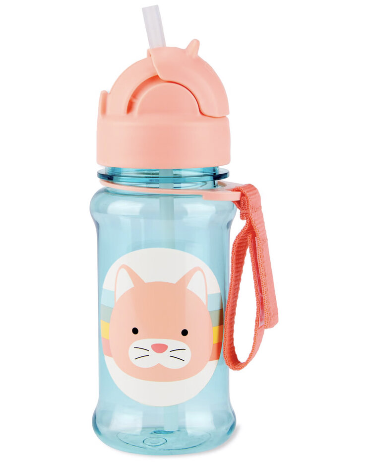 SKIP HOP Zoo tritan Láhev s brčkem 355ml Kočička 12m+ Skip Hop