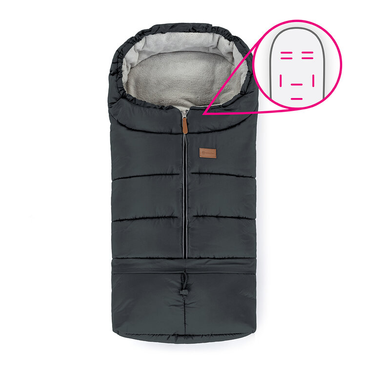 PETITE&MARS Fusak nastavitelný 3v1 Jibot Horizontal Charcoal Grey Petite&Mars