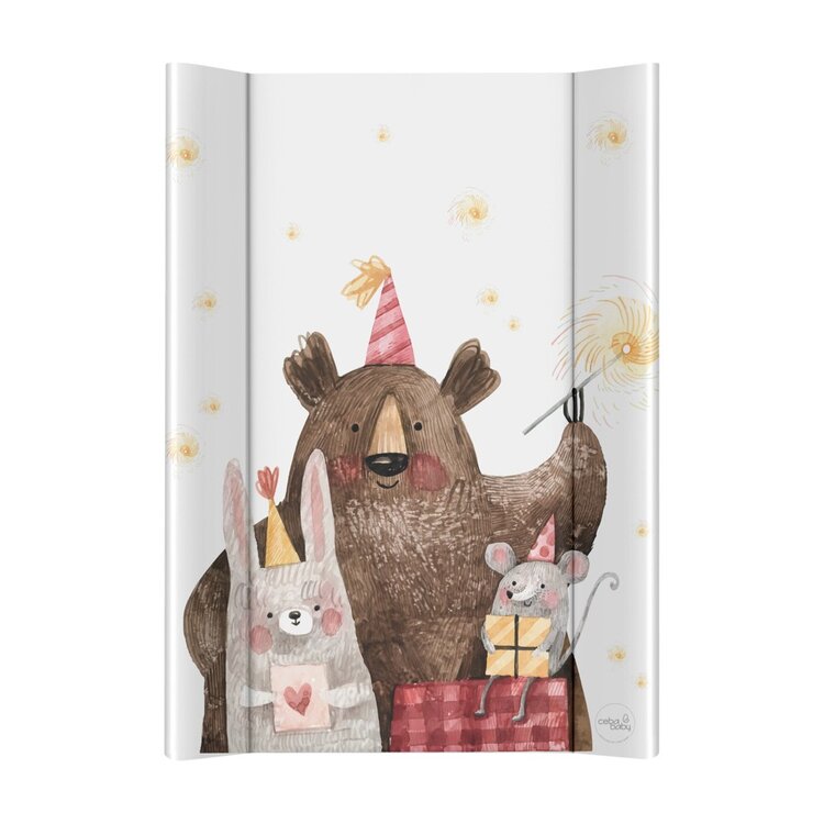 CEBA BABY Podložka přebalovací 2-hranná s pevnou deskou (50x70) Basic Celebration Ceba