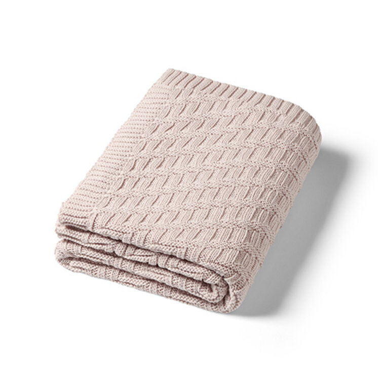 BABYONO Deka z organické bavlny pletená 75 x 100 cm beige 0m+ BabyOno