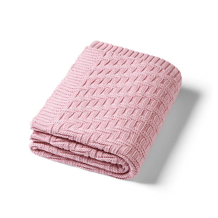 BABYONO Deka z organické bavlny pletená 75 x 100 cm pink 0m+ BabyOno